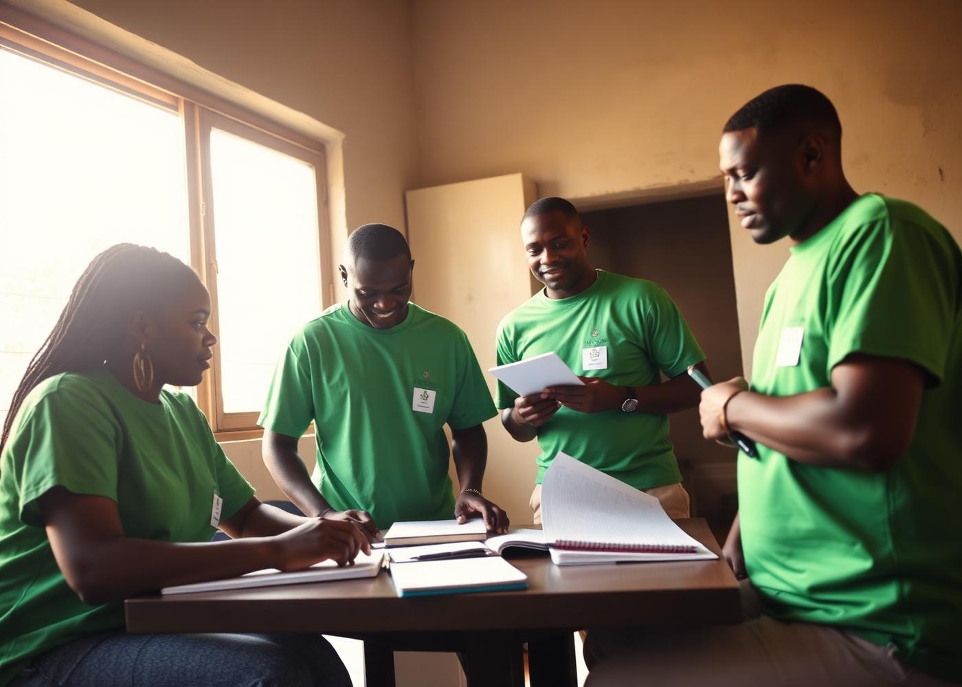 Faith Idehen Foundation volunteers planning an outreach programme
